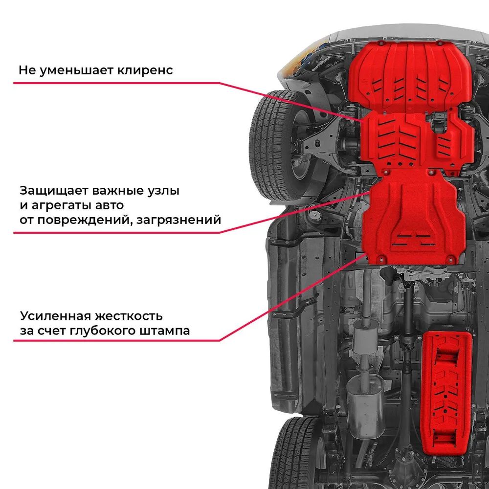 Защита картера и КПП GAC GS8 2 поколение с 2023 по 2024 ДВС 2.0 AT 4WD,  сталь 2 мм. Sheriff 47.5481 47.5481 купить в АВ-АКС.РУ